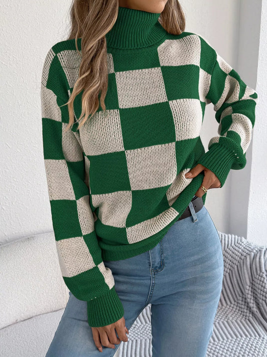 Checkered Turtleneck
