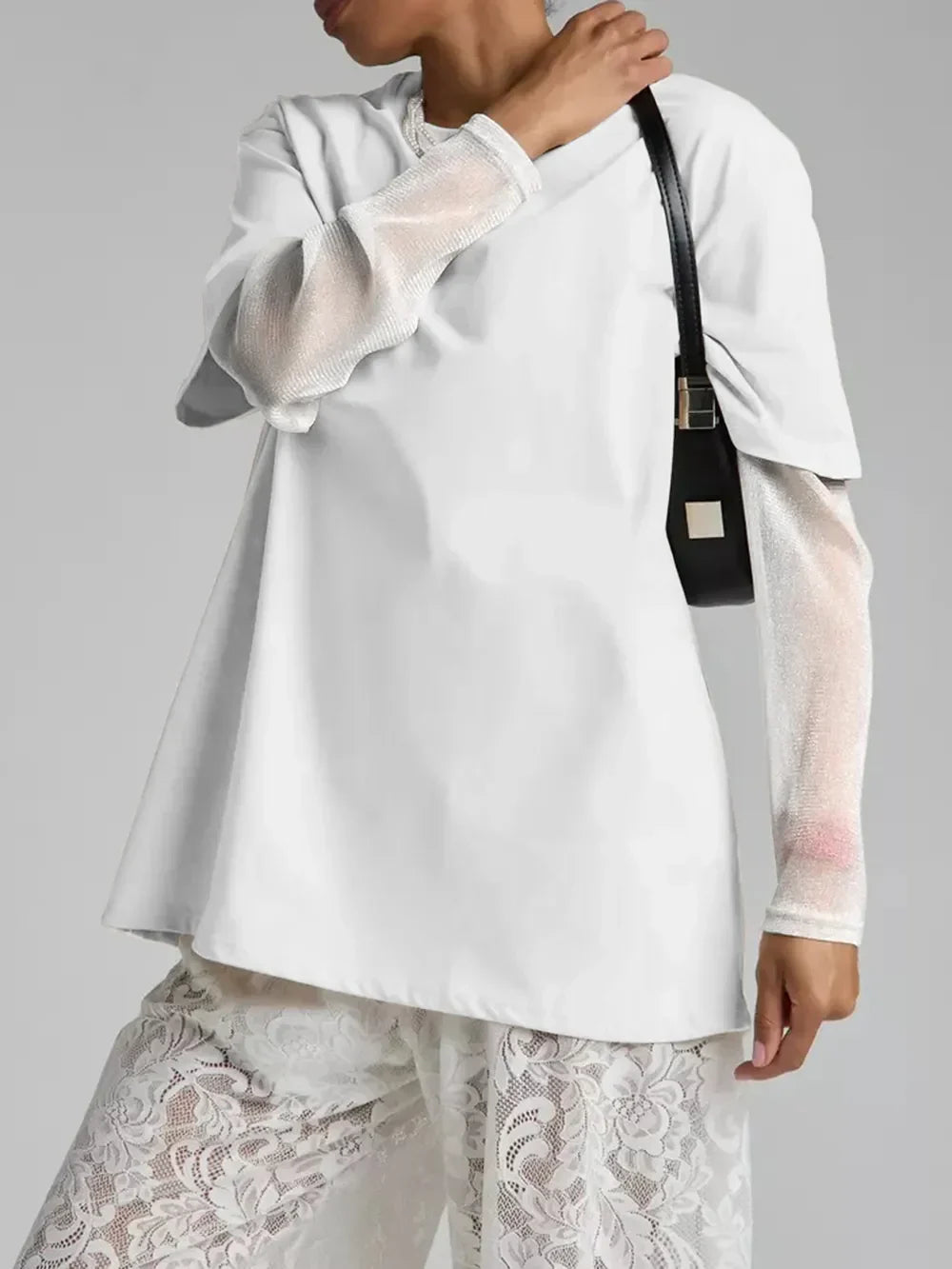 Faux Layered Round Neck