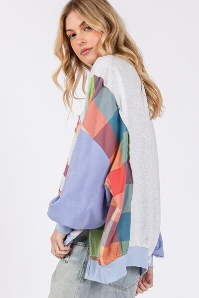 SAGE + FIG Contrast Peace Patch Dropped Shoulder Sweatshirt