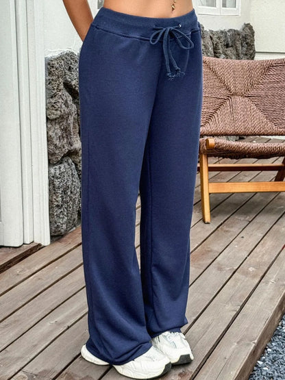 Drawstring Wide Leg Pants