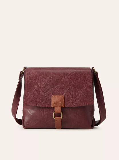 Vintage Buckle Flap Crossbody Bag
