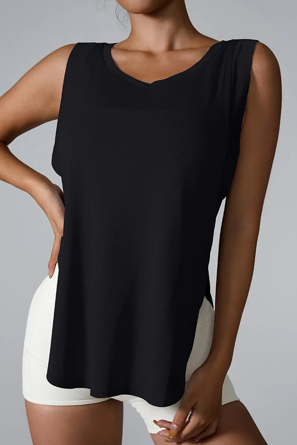 Slit Round Neck