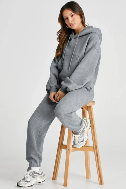 Dropped Shoulder Hooded Top