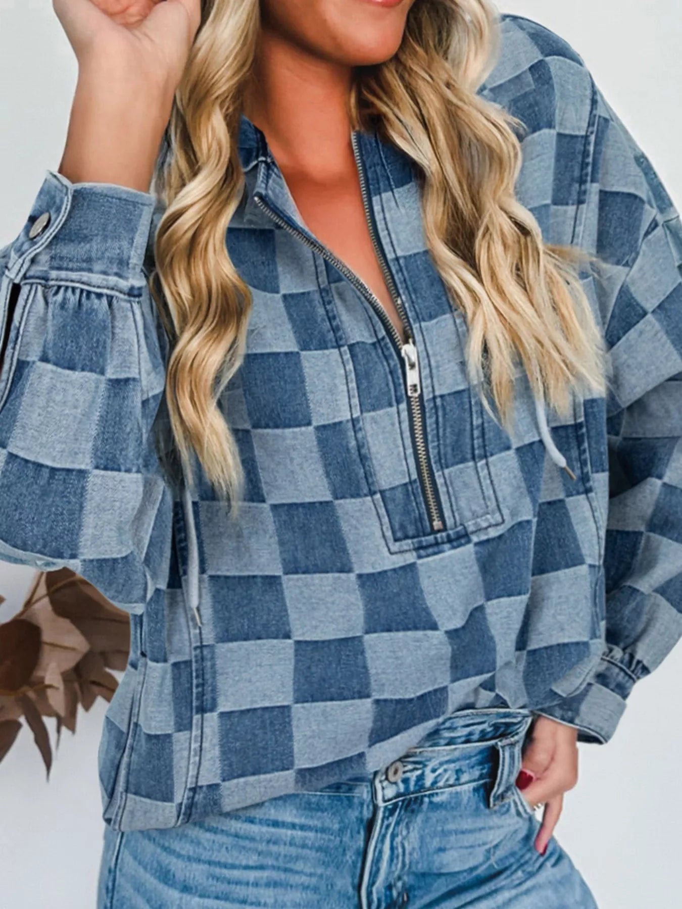 Checkered Half Zip