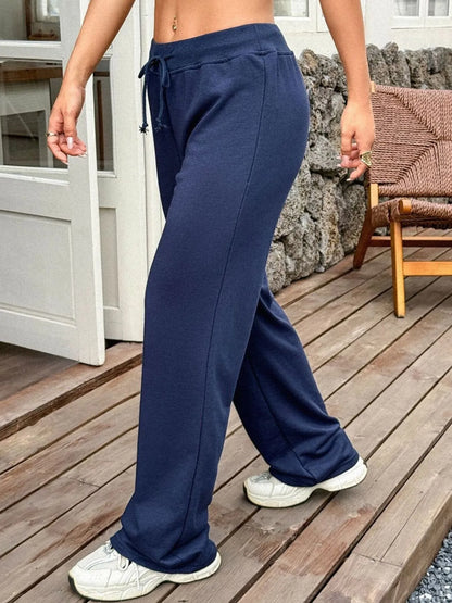 Drawstring Wide Leg Pants
