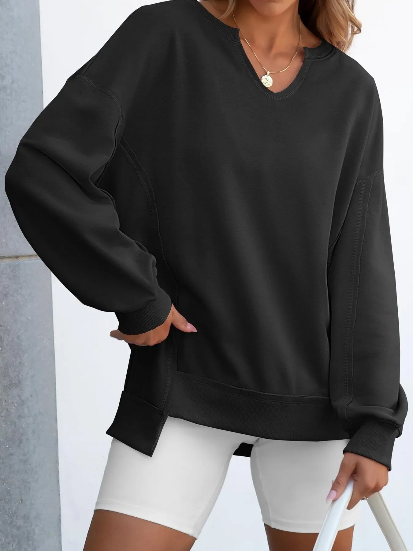 Notched Long Sleeve