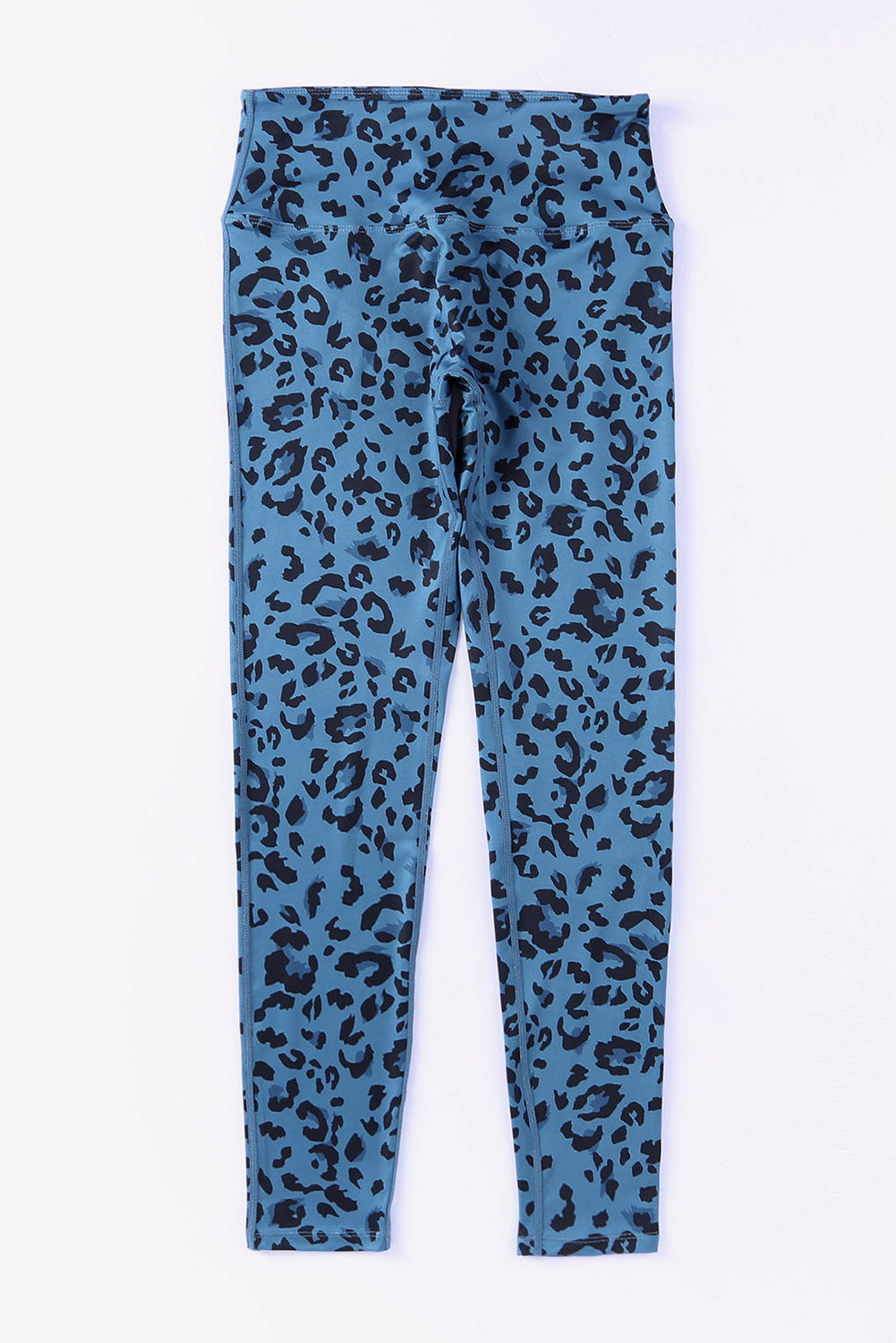 Leopard Print Wide Waistband Leggings - Casual Leggings for Women