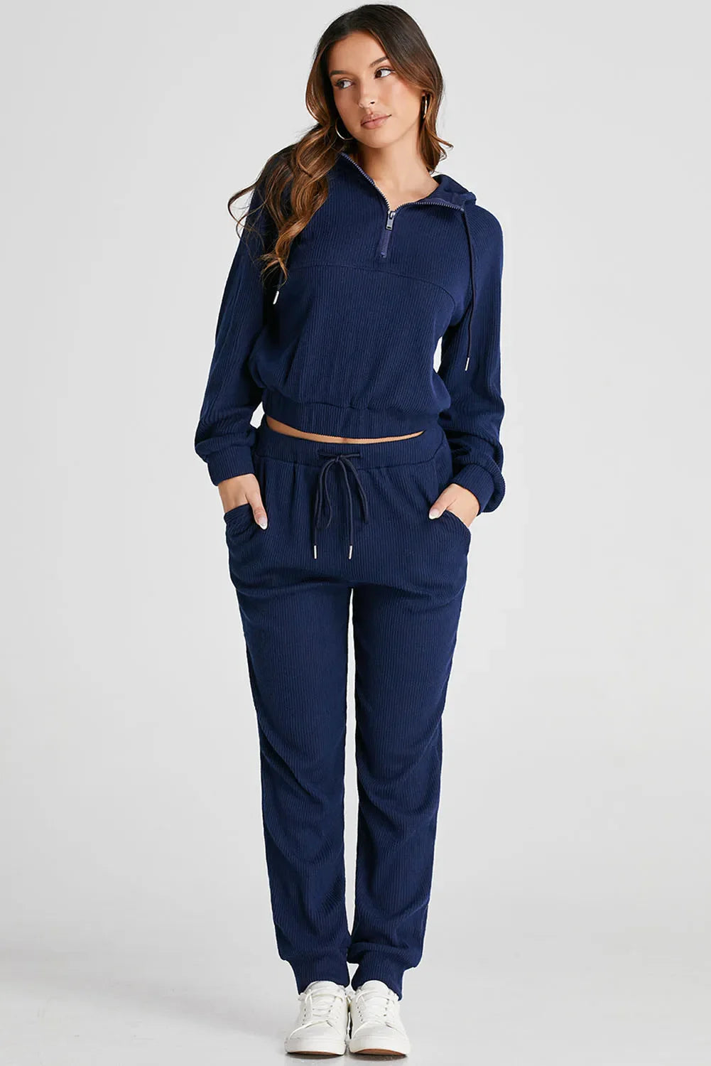 Drawstring Half Zip Hoodie