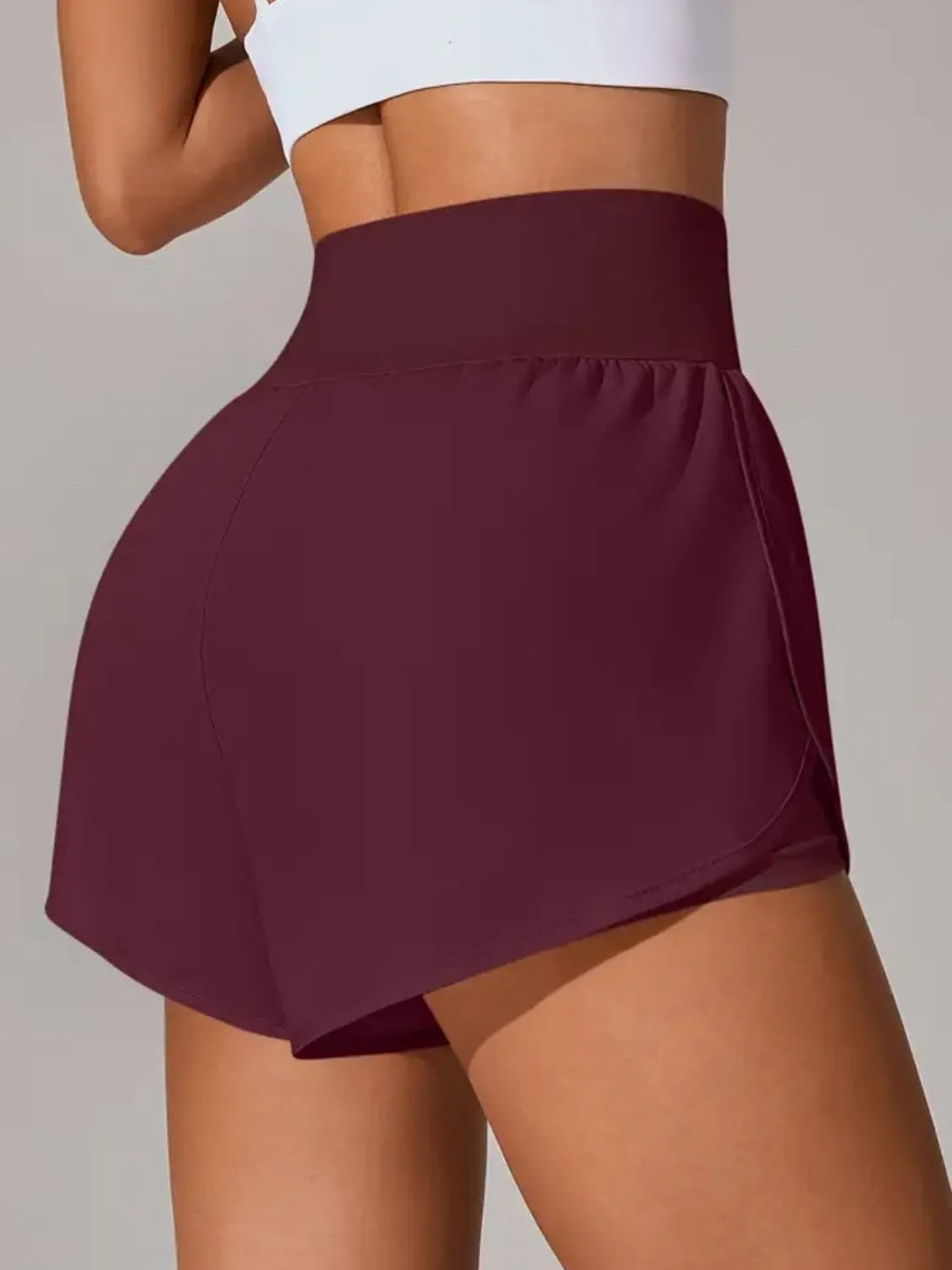 Pocketed High Waist Active Shorts - Comfortable & Stylish Workout Wear