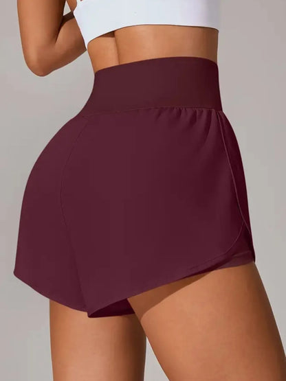 Pocketed High Waist Active Shorts - Comfortable & Stylish Workout Wear