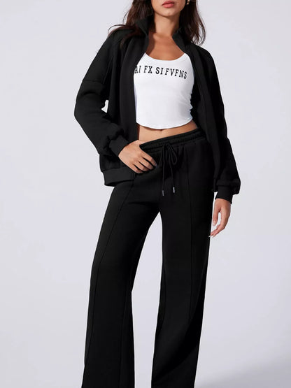 Drop Shoulder Zip Up Jacket