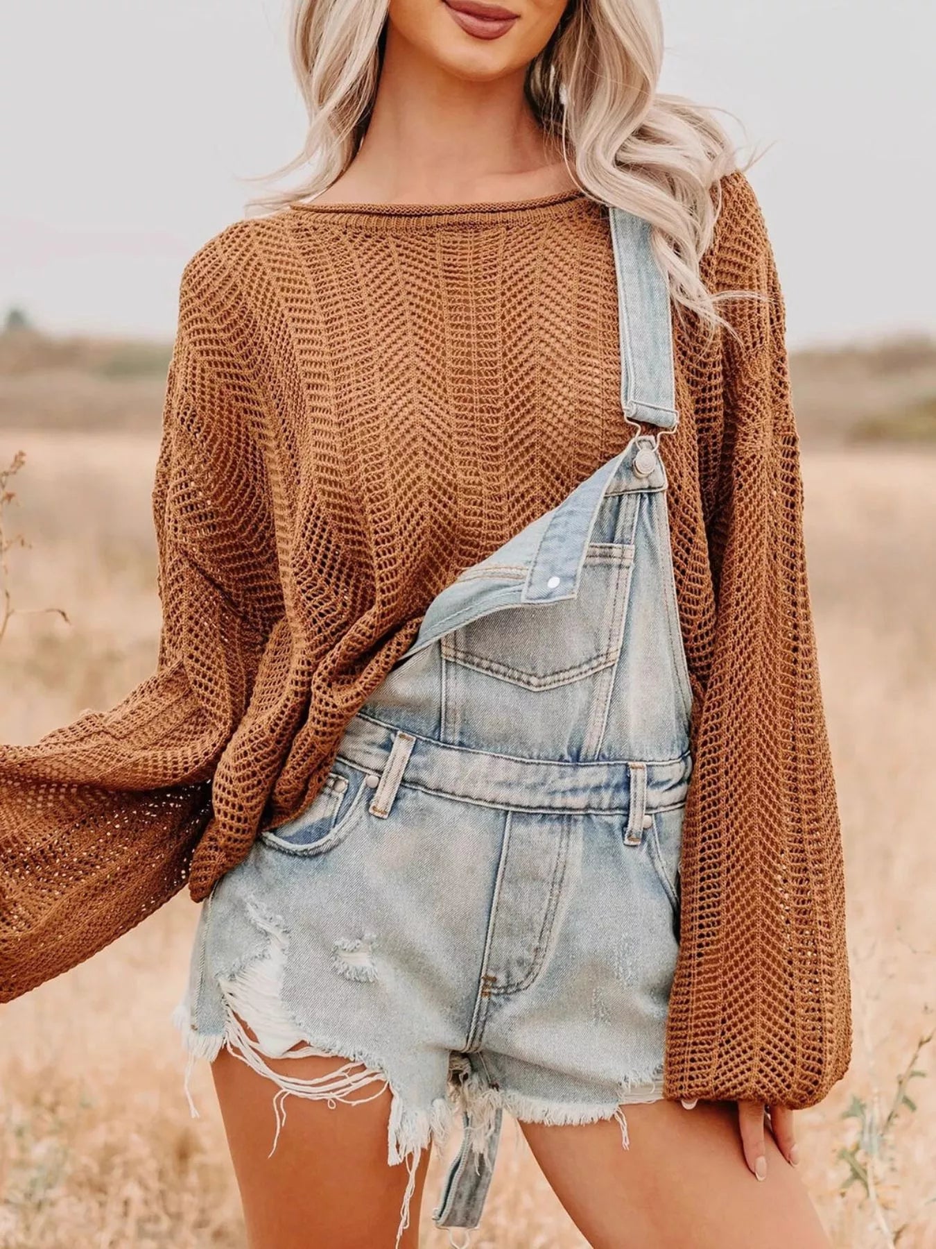 Distressed Denim Overalls