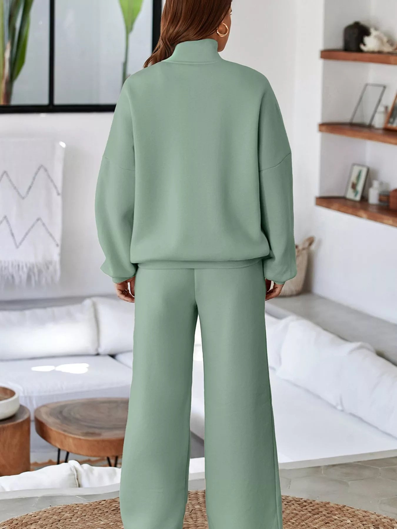 Drop Shoulder Zip Up Jacket
