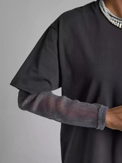 Faux Layered Round Neck