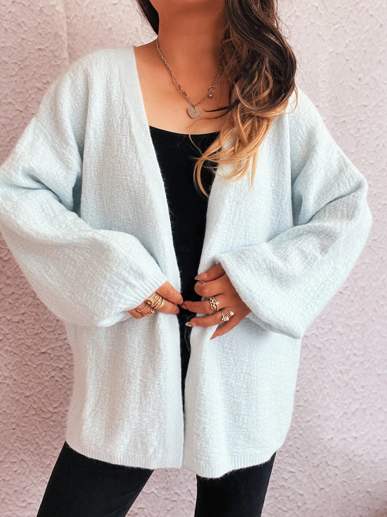 Open Front Long Sleeve Cardigan