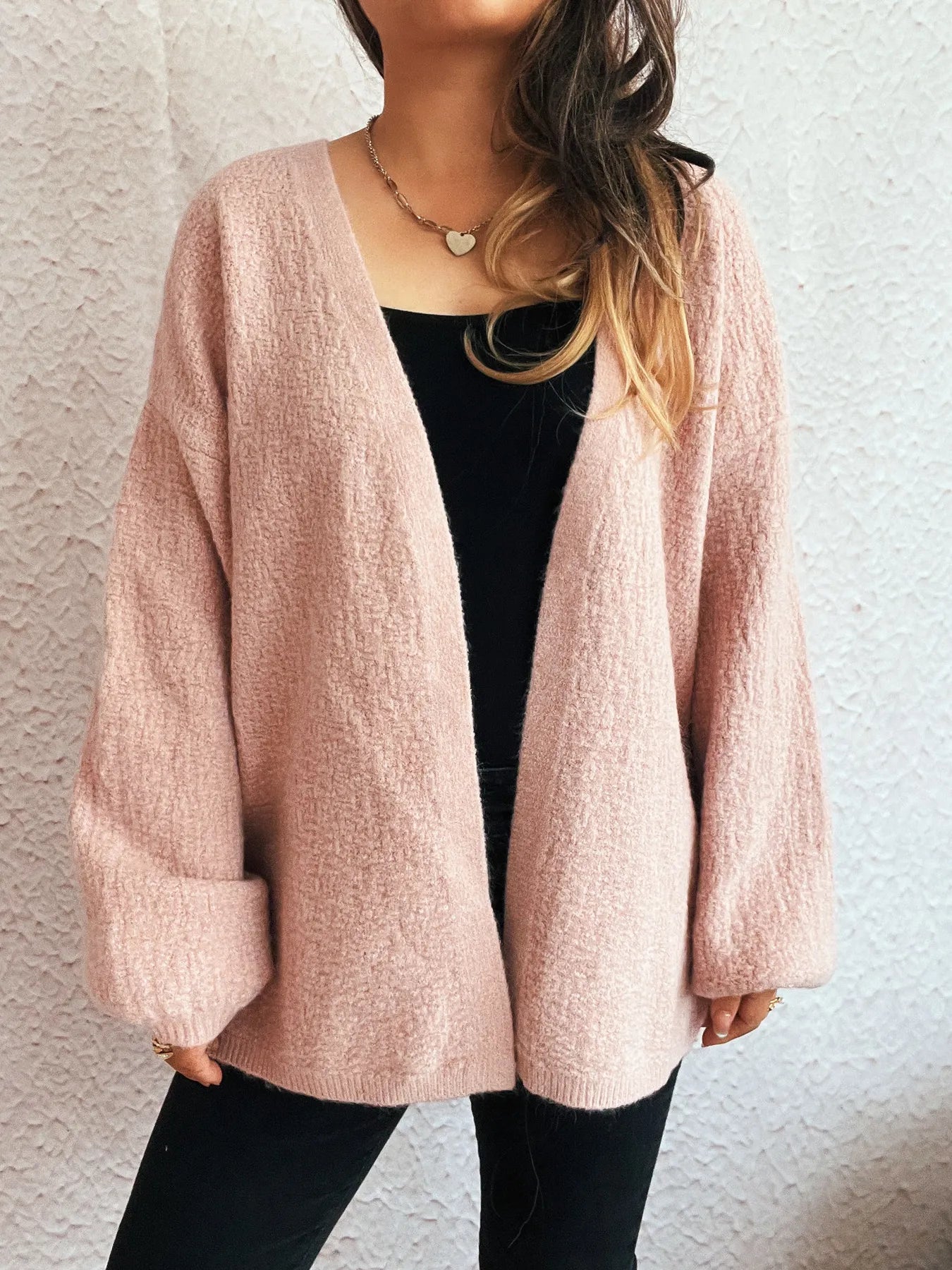 Open Front Long Sleeve Cardigan