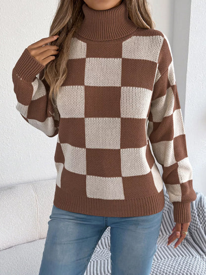 Checkered Turtleneck