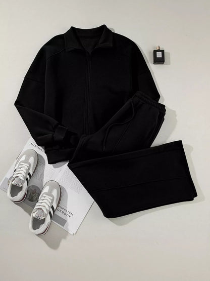 Drop Shoulder Zip Up Jacket