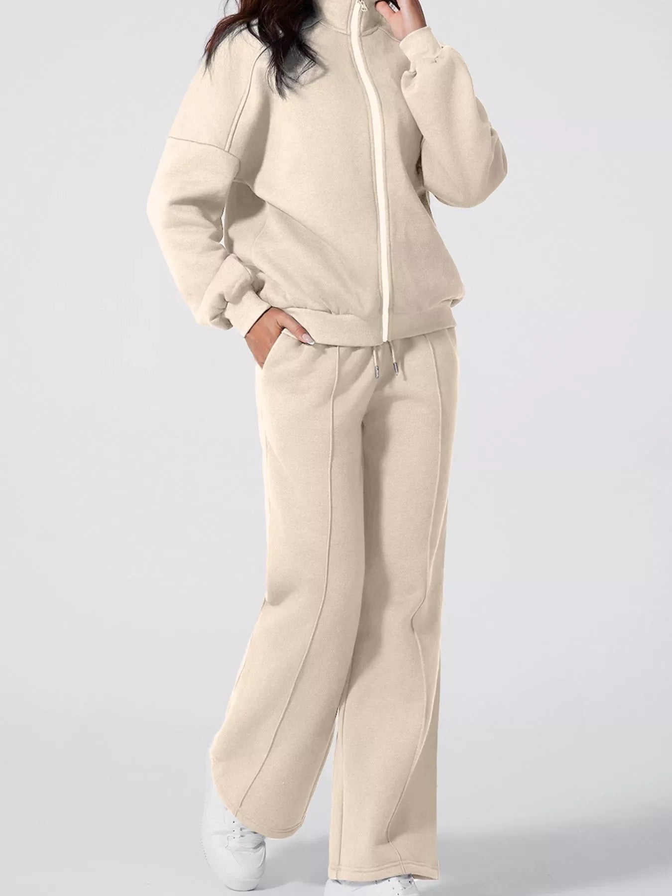 Drop Shoulder Zip Up Jacket