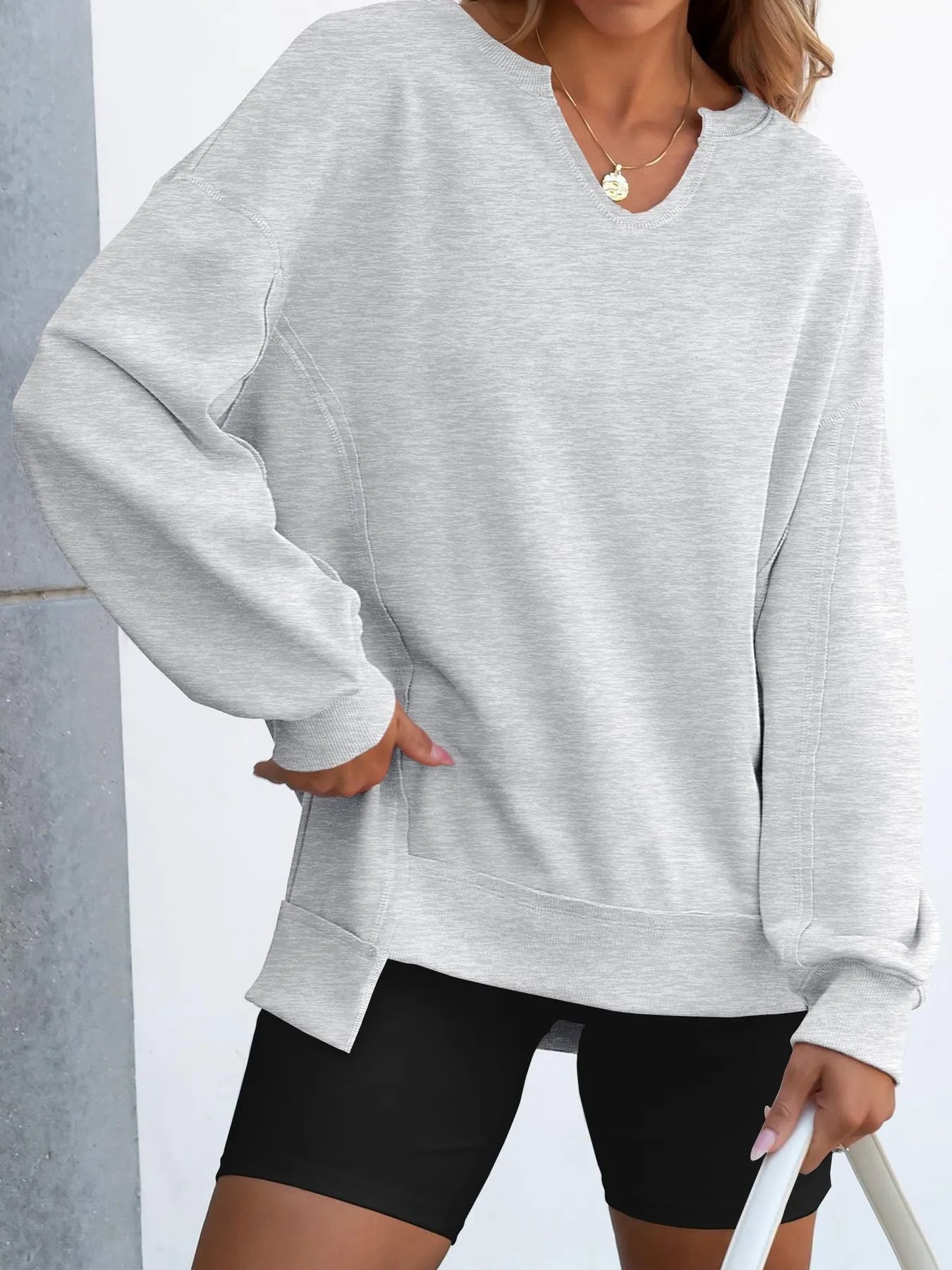 Notched Long Sleeve