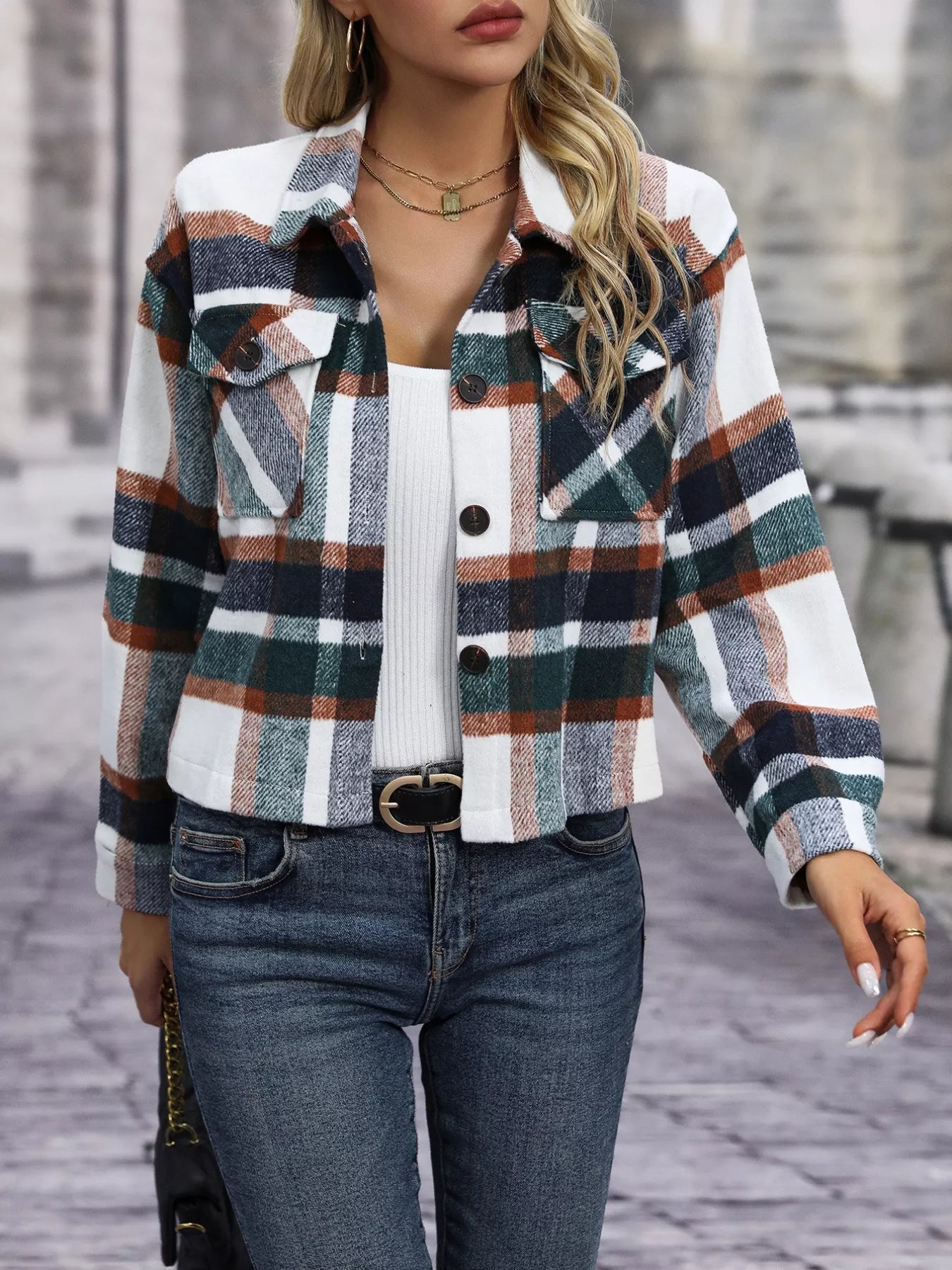 Plaid Oversized Button-Up