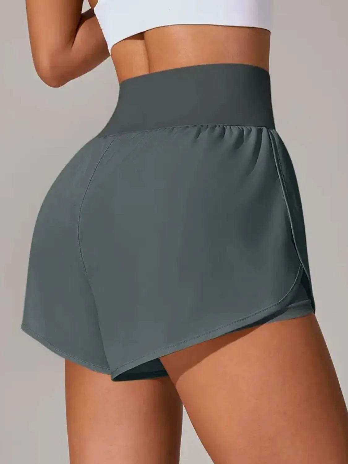 Pocketed High Waist Active Shorts - Comfortable & Stylish Workout Wear