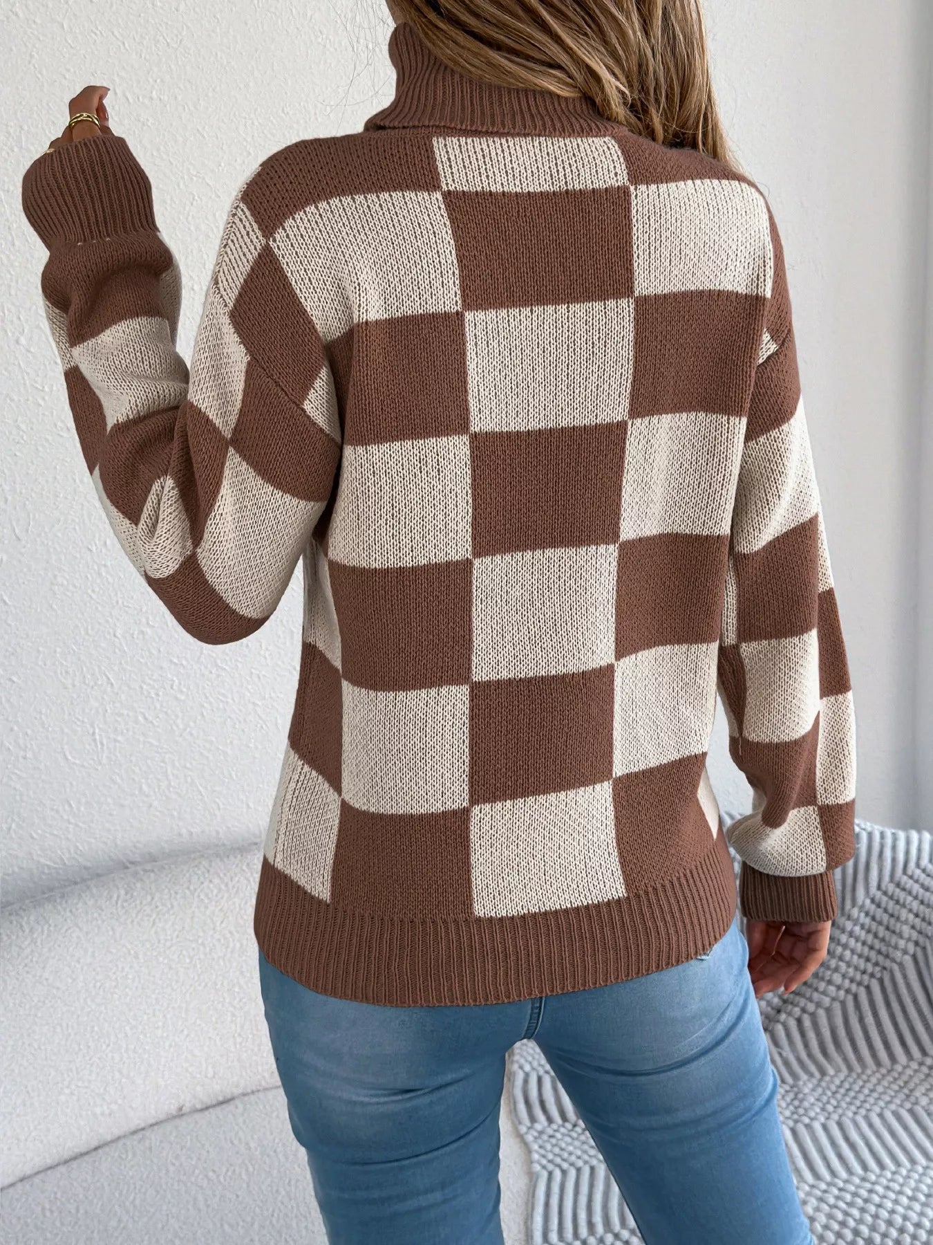 Checkered Turtleneck