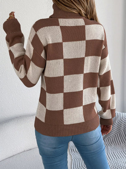 Checkered Turtleneck