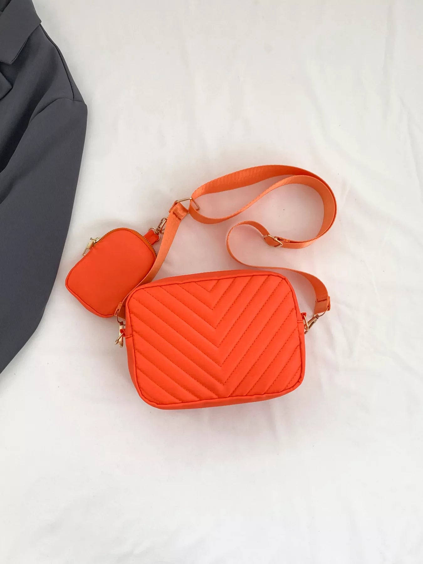 Chevron Quilted Crossbody Bag