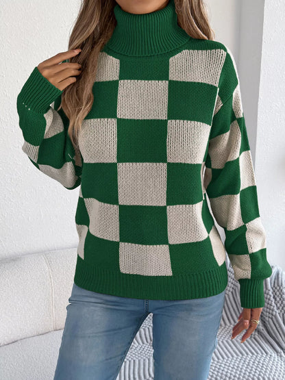 Checkered Turtleneck
