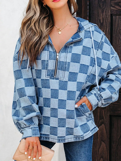 Checkered Half Zip