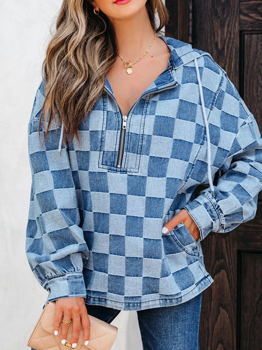 Checkered Half Zip