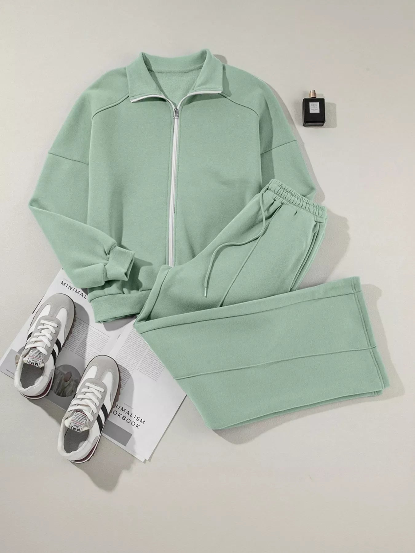 Drop Shoulder Zip Up Jacket