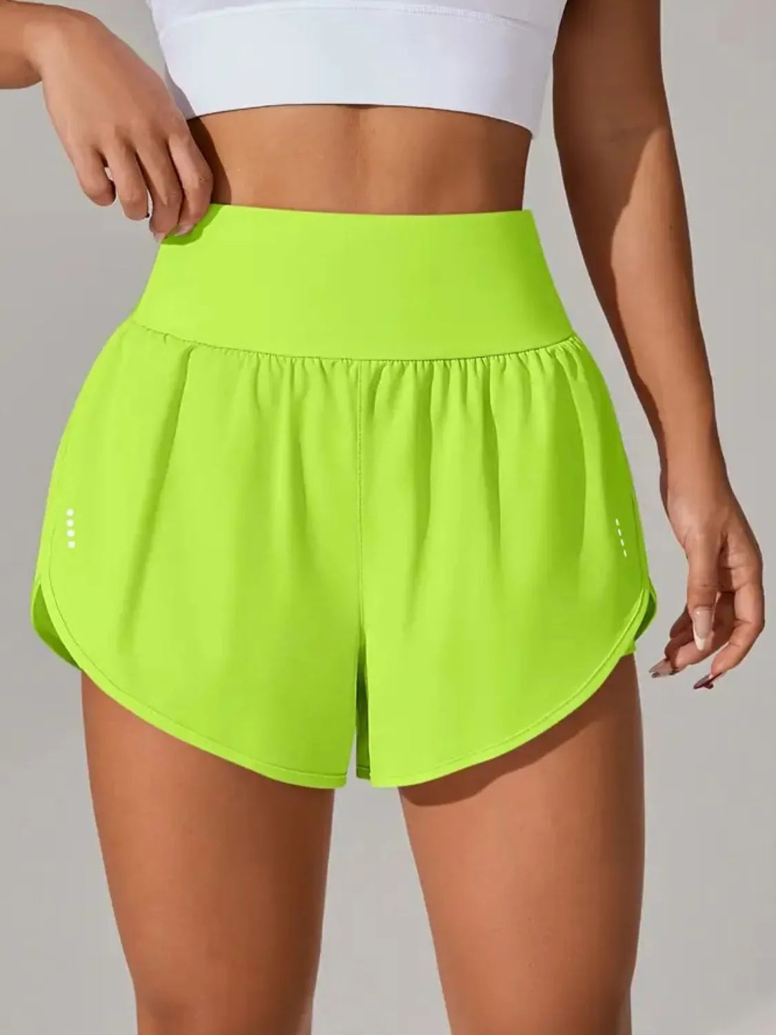 Pocketed High Waist Active Shorts - Comfortable & Stylish Workout Wear