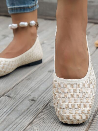 Mesh Round Toe Flat Slip-Ons