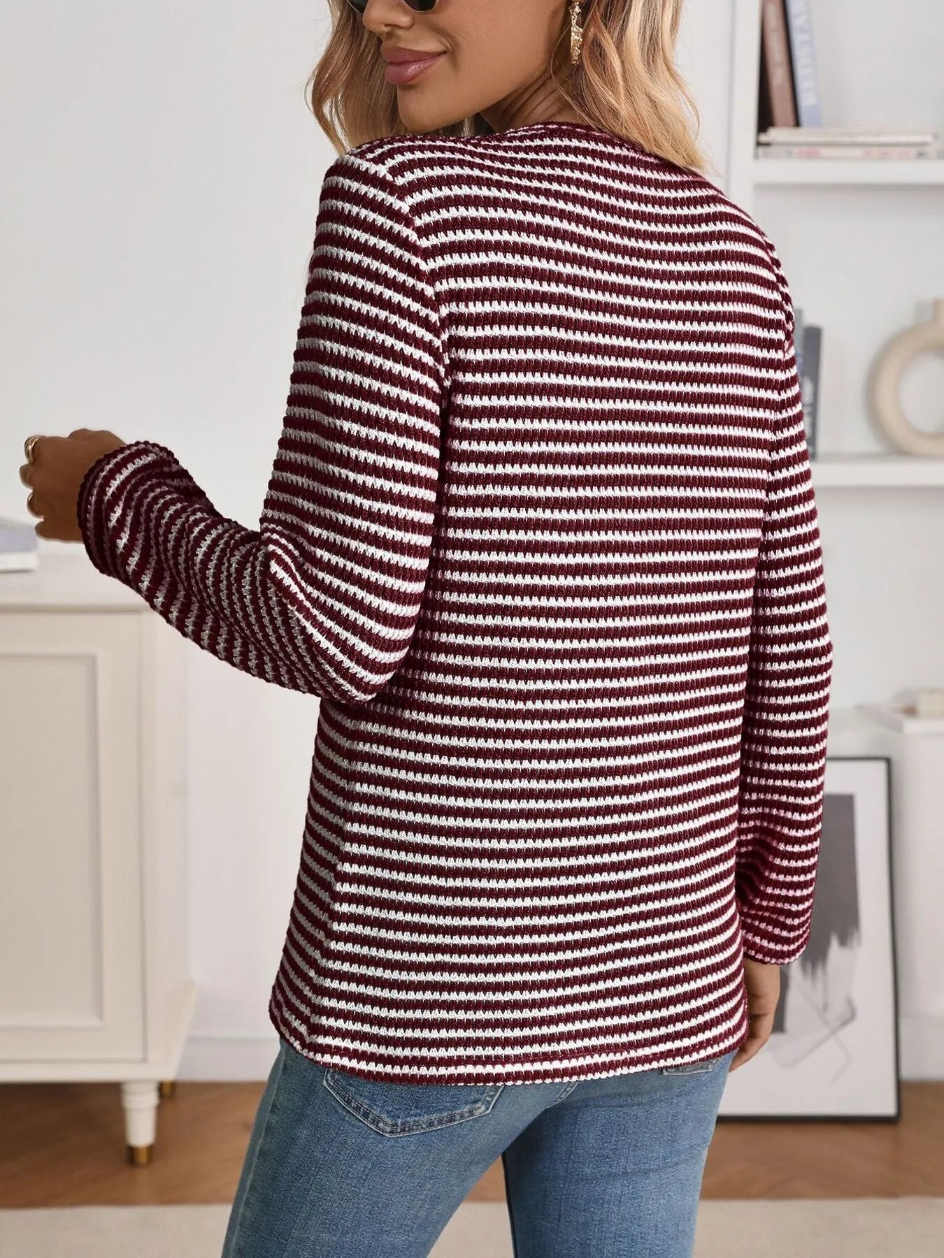 Striped Button Detail