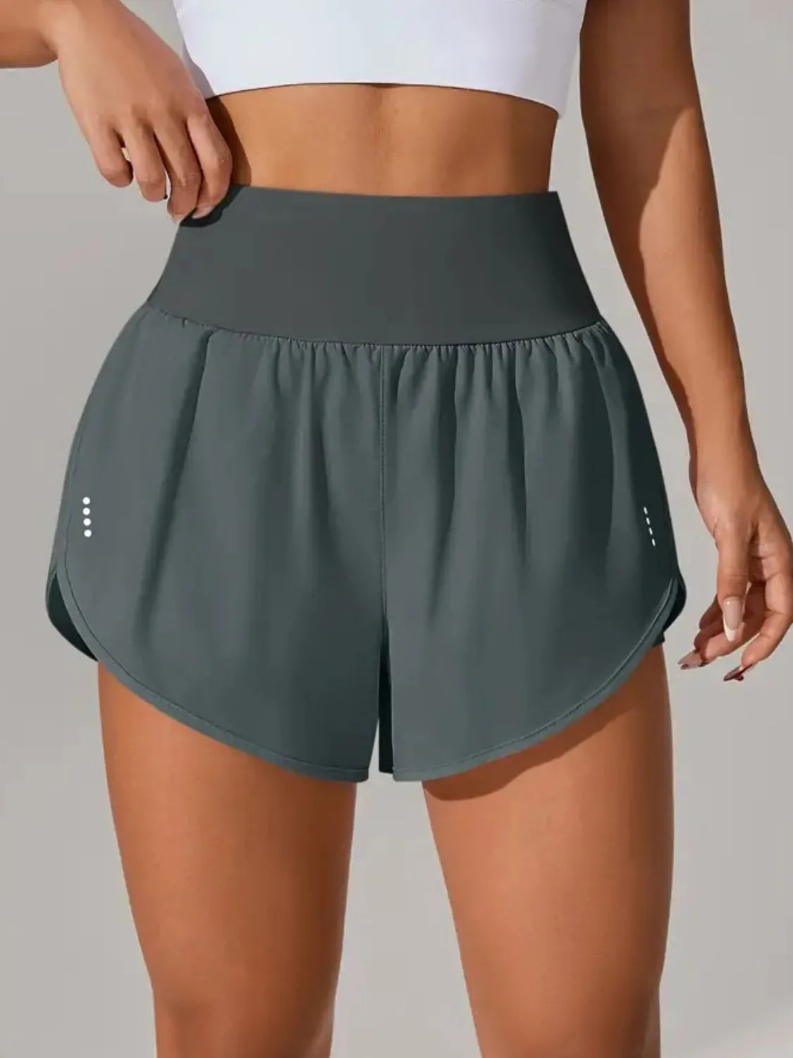 Pocketed High Waist Active Shorts - Comfortable & Stylish Workout Wear