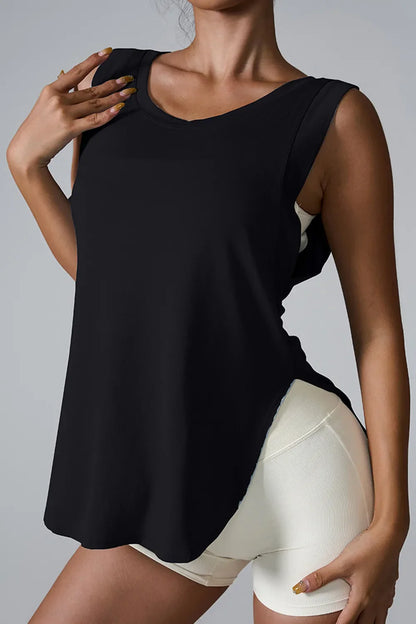 Slit Round Neck
