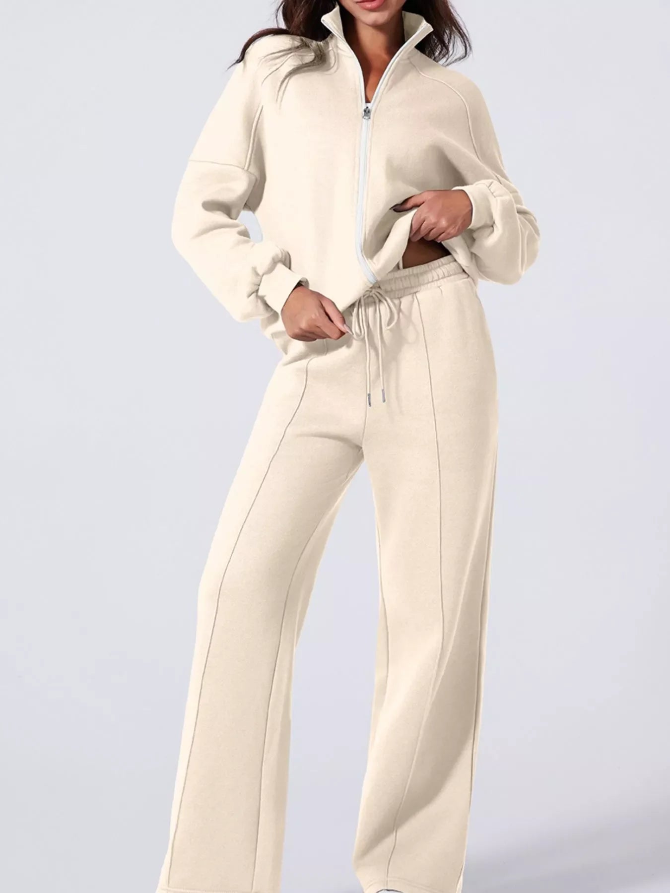 Drop Shoulder Zip Up Jacket