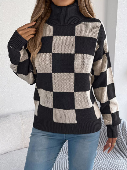 Checkered Turtleneck