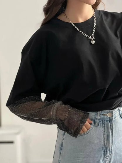 Faux Layered Round Neck