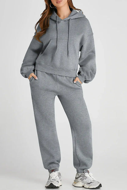 Dropped Shoulder Hooded Top