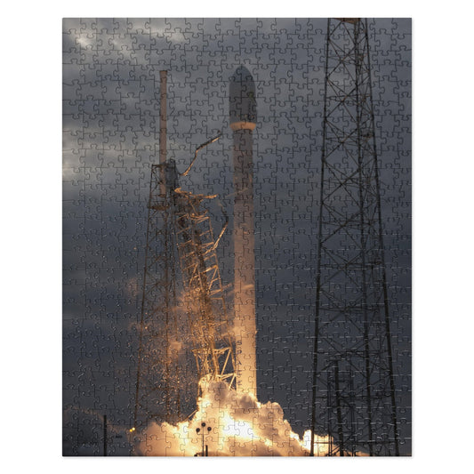 SpaceX rocket launch jigsaw puzzle with premium pieces and vibrant colors.