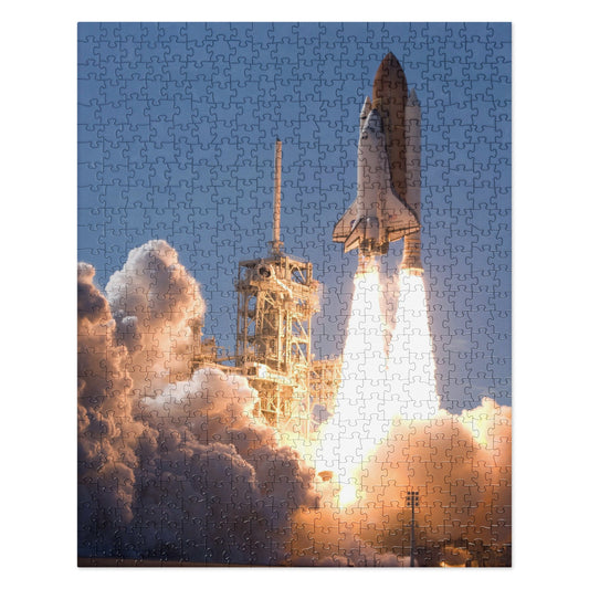 Space Shuttle Launch Jigsaw Puzzle with vibrant colors and seamless fit, depicting a shuttle liftoff.