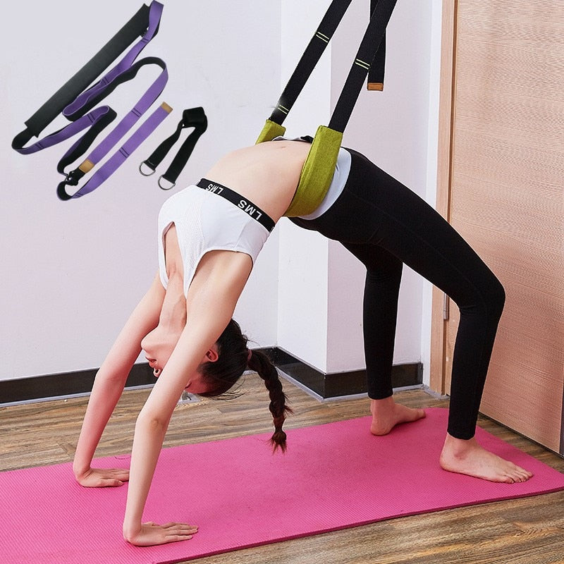 Yoga Strap Exercise Gym Belt used for stretching and flexibility exercises.