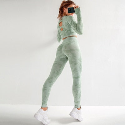 Women Yoga Set Seamless Sport Suit