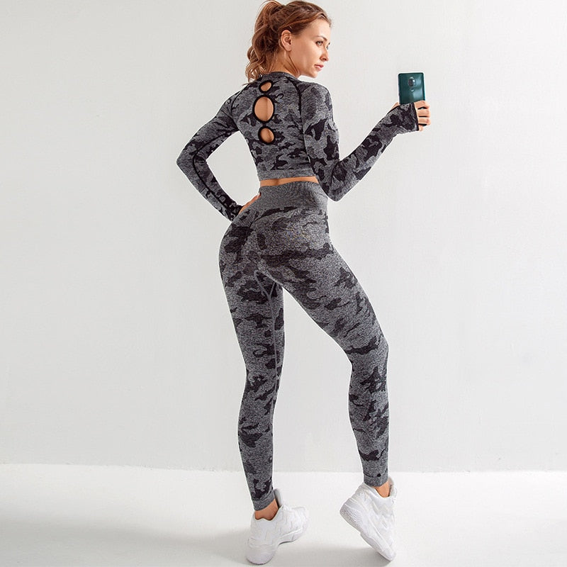Women Yoga Set Seamless Sport Suit