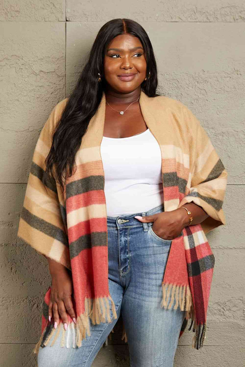 Plaid shawl cardigan on sale